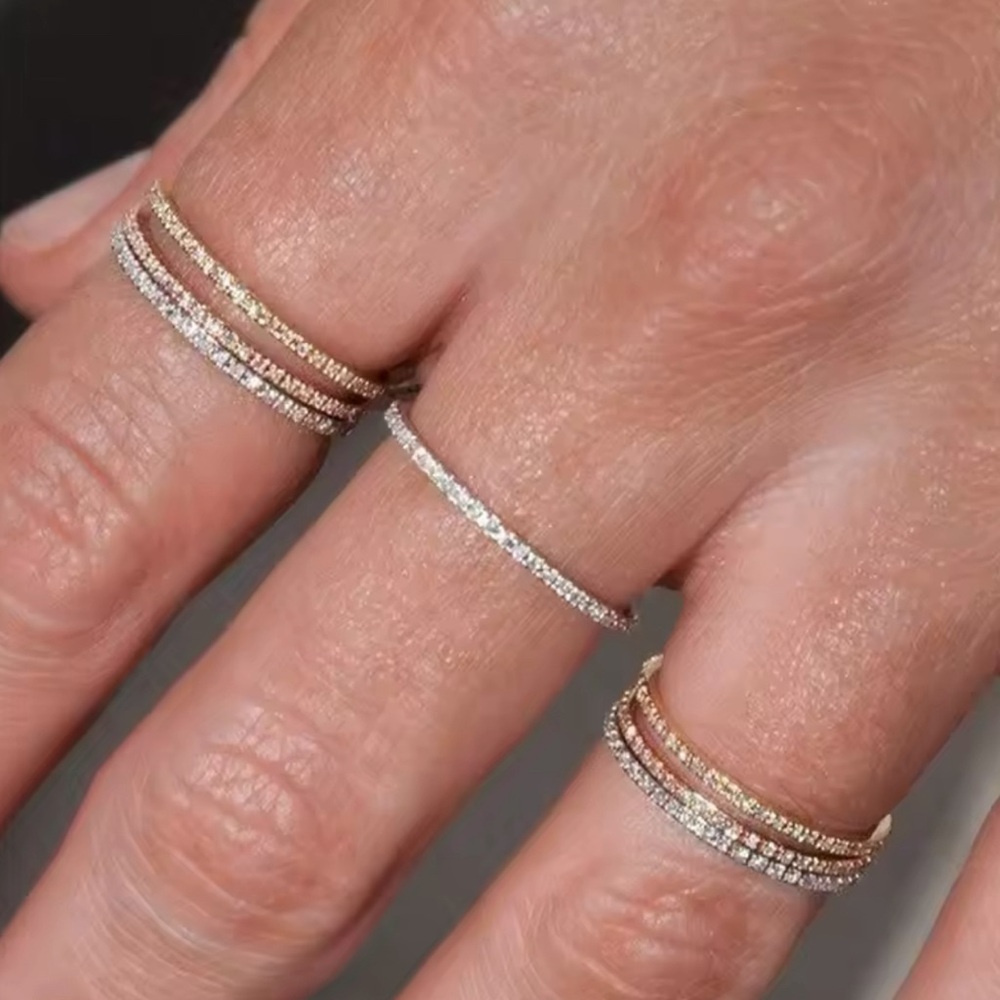 Delicate Micro Pave Cubic Zirconia Ring 8